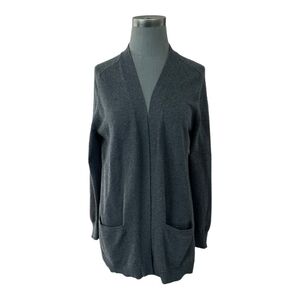 Knit Best Cardigan Long Blazer Charcoal Grey Open Front Jacket Knitted Sweater
